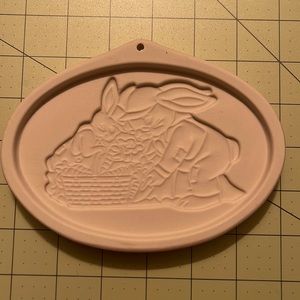 Vintage Longaberger pottery cookie press rabbits